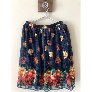 NWT Anthropologie Sunday in Brooklyn Size S Blue Floral Summer Bouquet Skirt